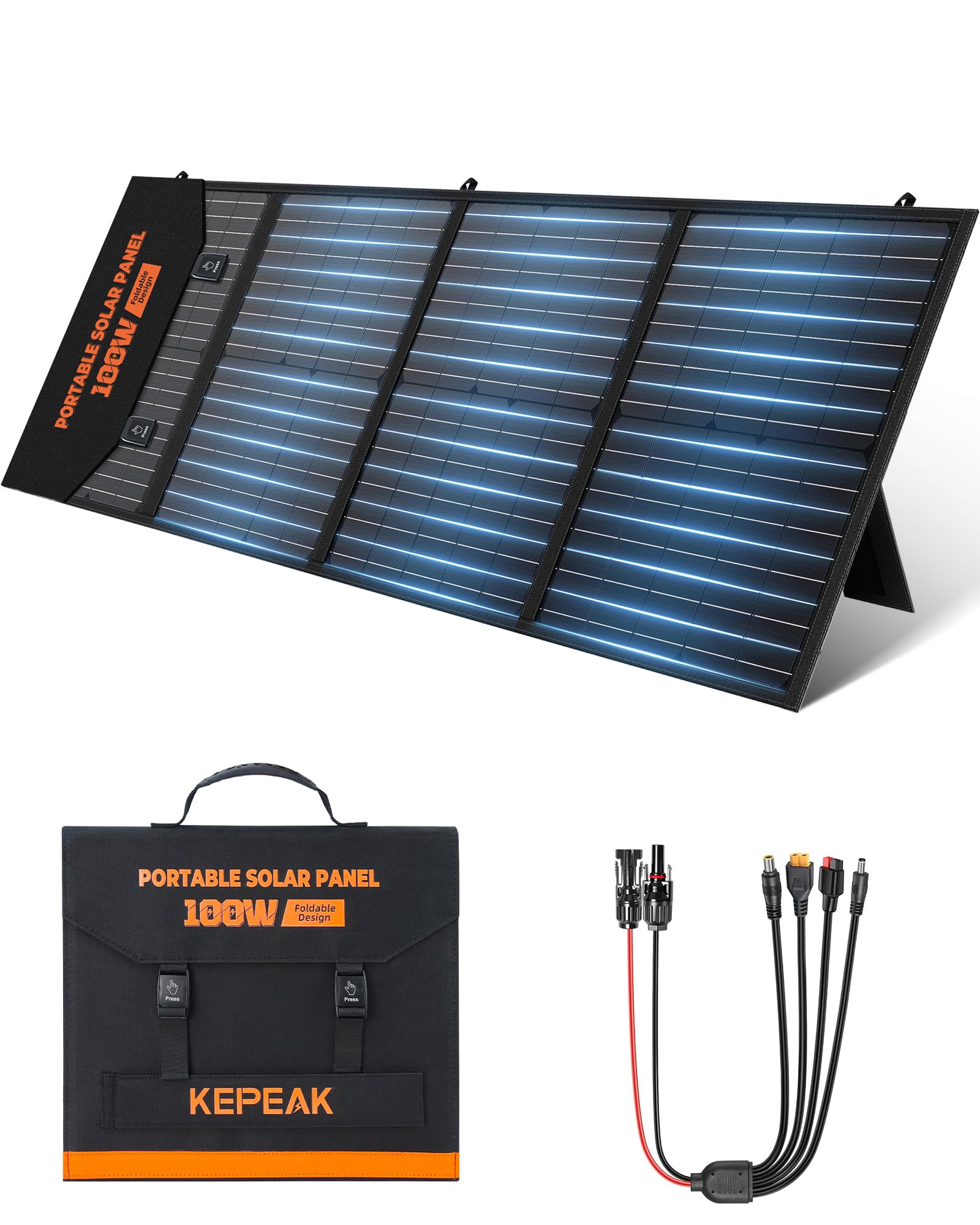 Panneau solaire pliable 100W pour secours d'urgence et panne de courant KEPEAK