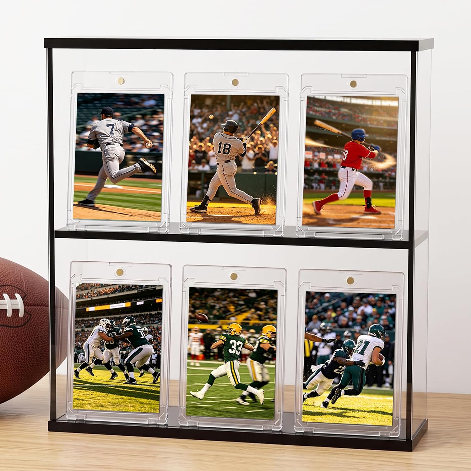 120ct Magnetic Card Holder 35pt, One Touch Card Case with UV Protection & Waterproof Hard Shell, Display Protector for Trading Cards, Sports Cards, Baseball, Football, Game Cards
