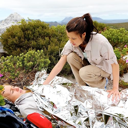 Miniatura 6 de Mantas térmicas de emergencia de Mylar de papel de aluminio de emergencia, manta reflectante de supervivencia para exteriores, senderismo,