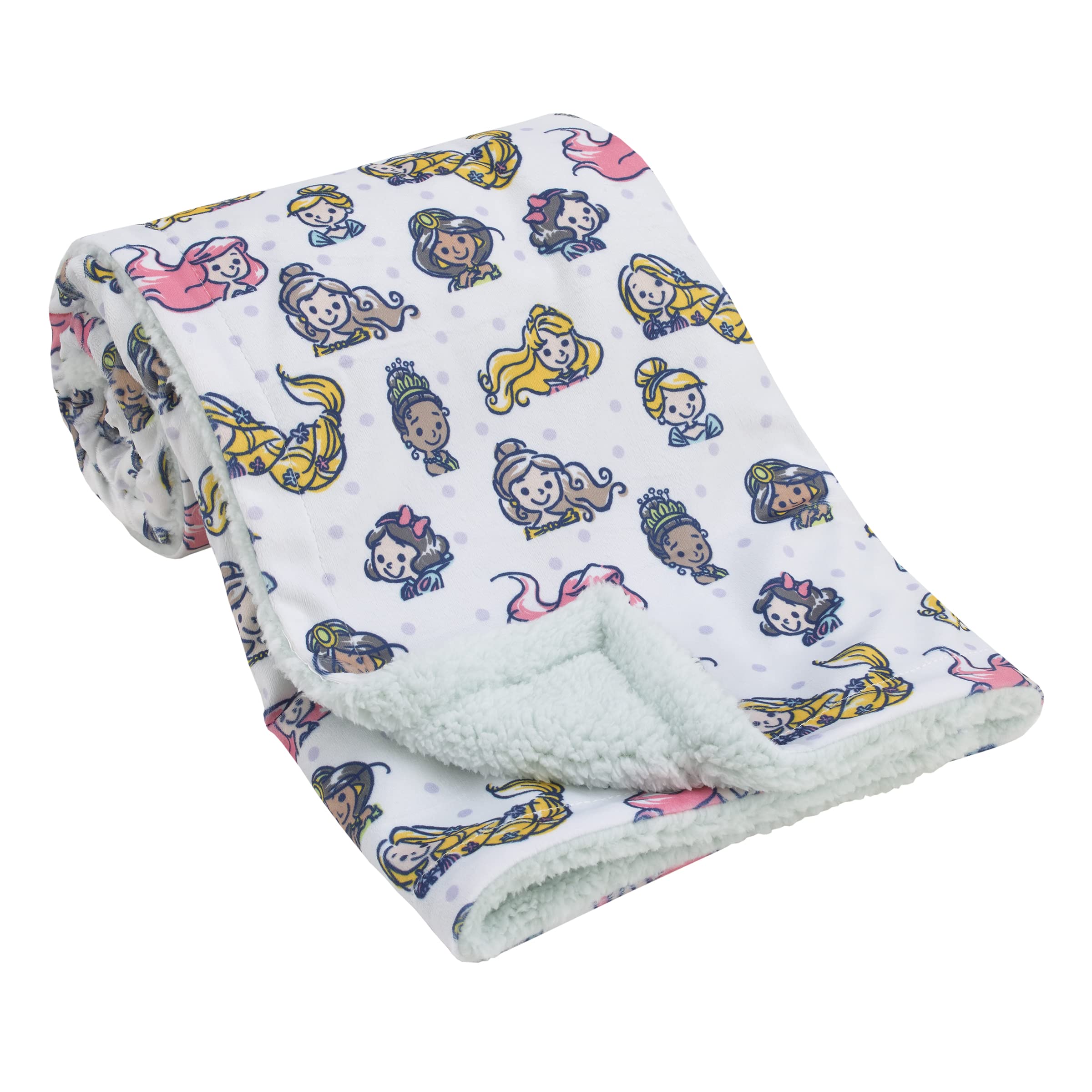 Couverture bébé Disney princesse avec dos Sherpa blanc idée cadeau de naissance