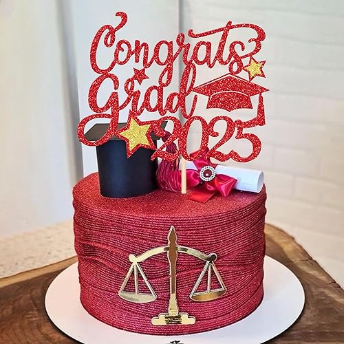 Miniatura 6 de 1 pieza de decoración para tarta de graduación de niña de tacón alto con tapa de graduación con purpurina 2023, selección de pastel de graduación