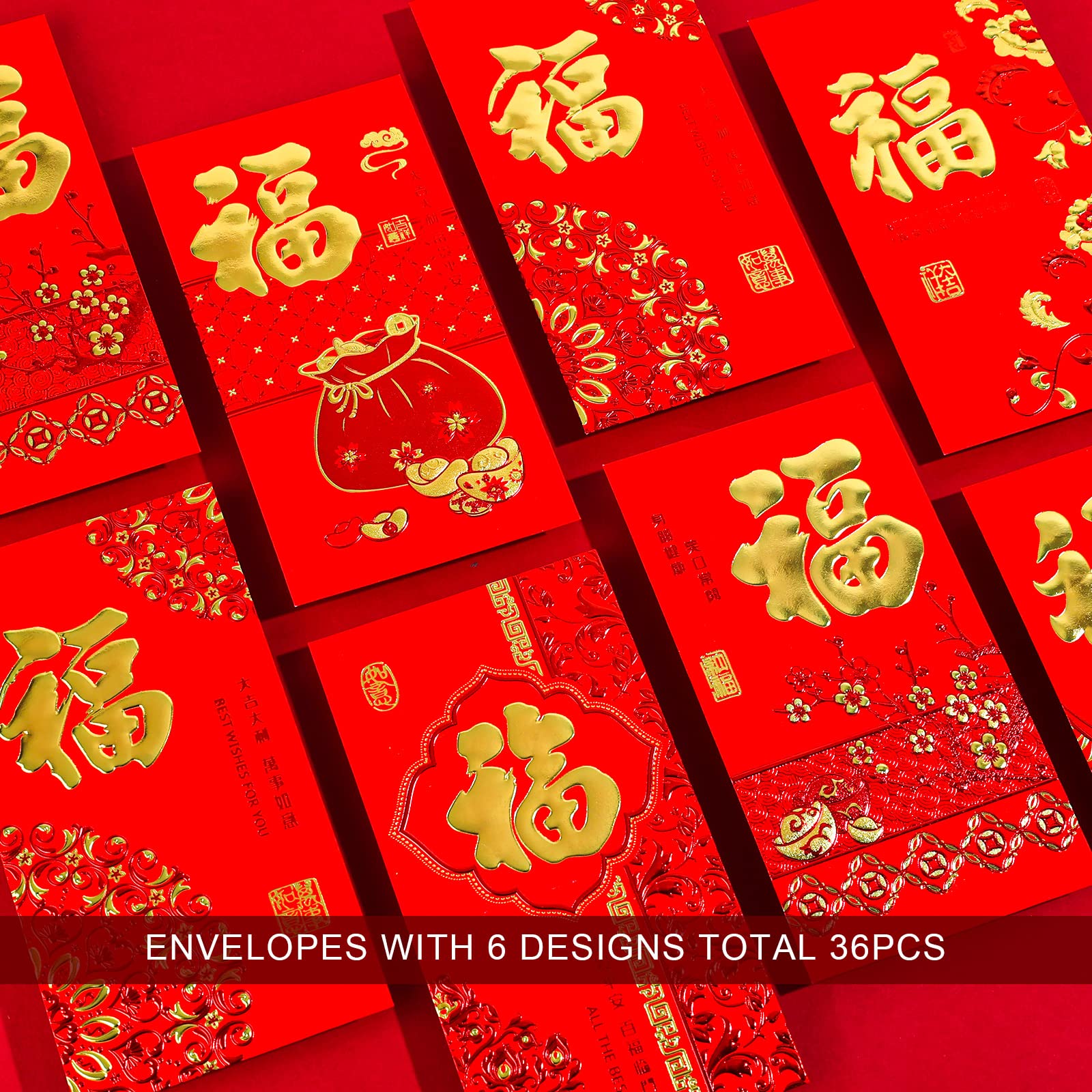 18 Enveloppes Rouges Chinoises - Nouvel An 2025 Serpent, Mariage, Anniversaire