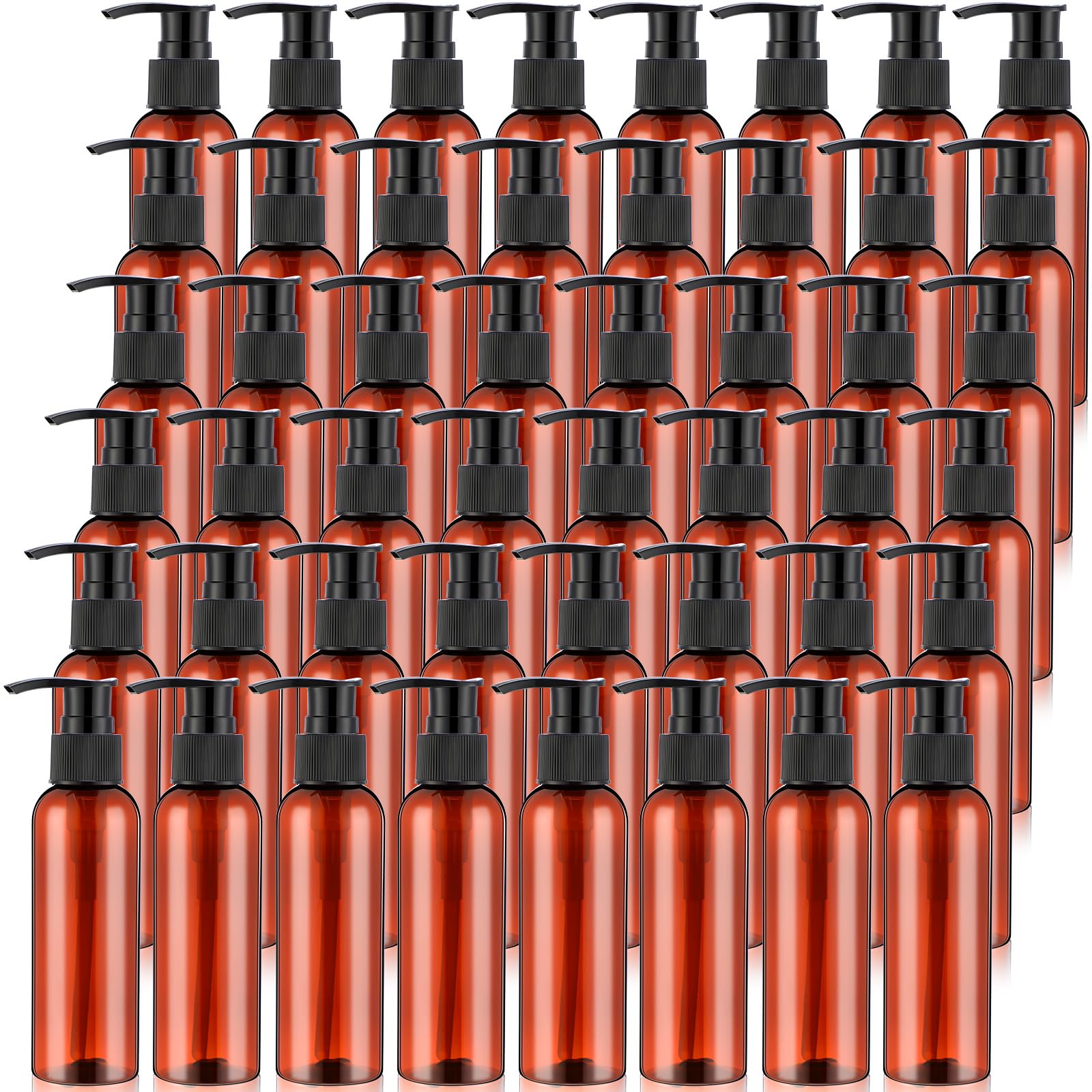 Nuenen 48 bottiglie vuote ricaricabili per lozioni, 120 ml, in plastica, dispenser a pompa, per balsamo, shampoo, a prova di perdite, contenitore per bagnoschiuma, creme, sapone liquido (nero e