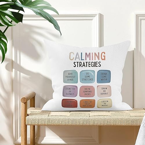 Miniatura 3 de Funda de almohada imprescindible para el aula, artículos de esquina calmantes para niños, decoración de almohada de salud mental para el hogar,