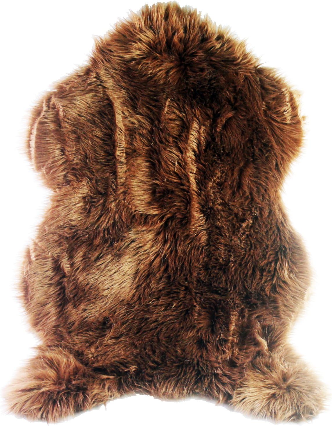 Faux Sheepskin Rug Deluxe Soft Carpet with Super Fluffy Thick Fur (Brown)