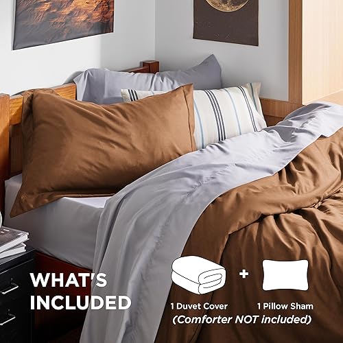 Vista 394 de Bedsure - Juego de funda de edredón de tamaño matrimonial, ropa de cama suave con doble cepillado, 1 funda de edredón (80 x 90 pulgadas) y 2 fundas