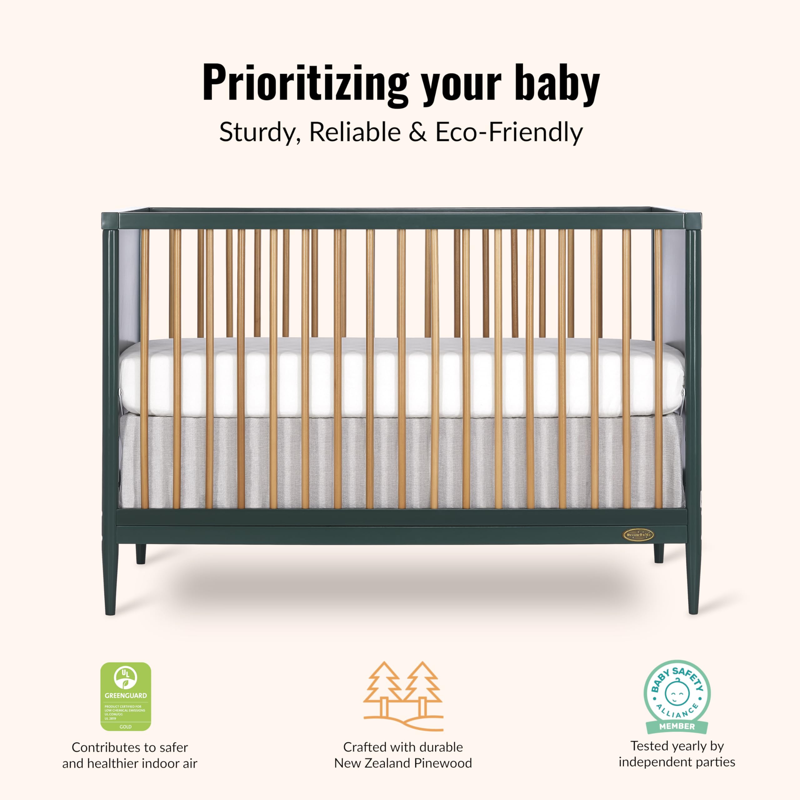 Amazon.com: Dream On Me Clover 4-in-1 Modern Island Crib with
