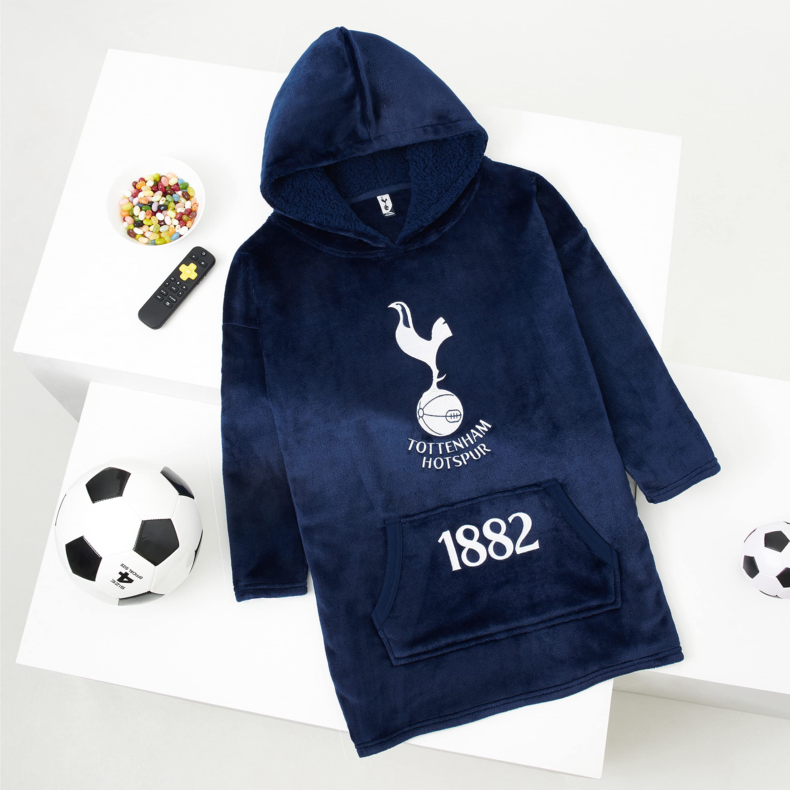 Tottenham Hotspur Hoodie, Oversized Hoodie Blanket, Football Gifts for Boys Blue