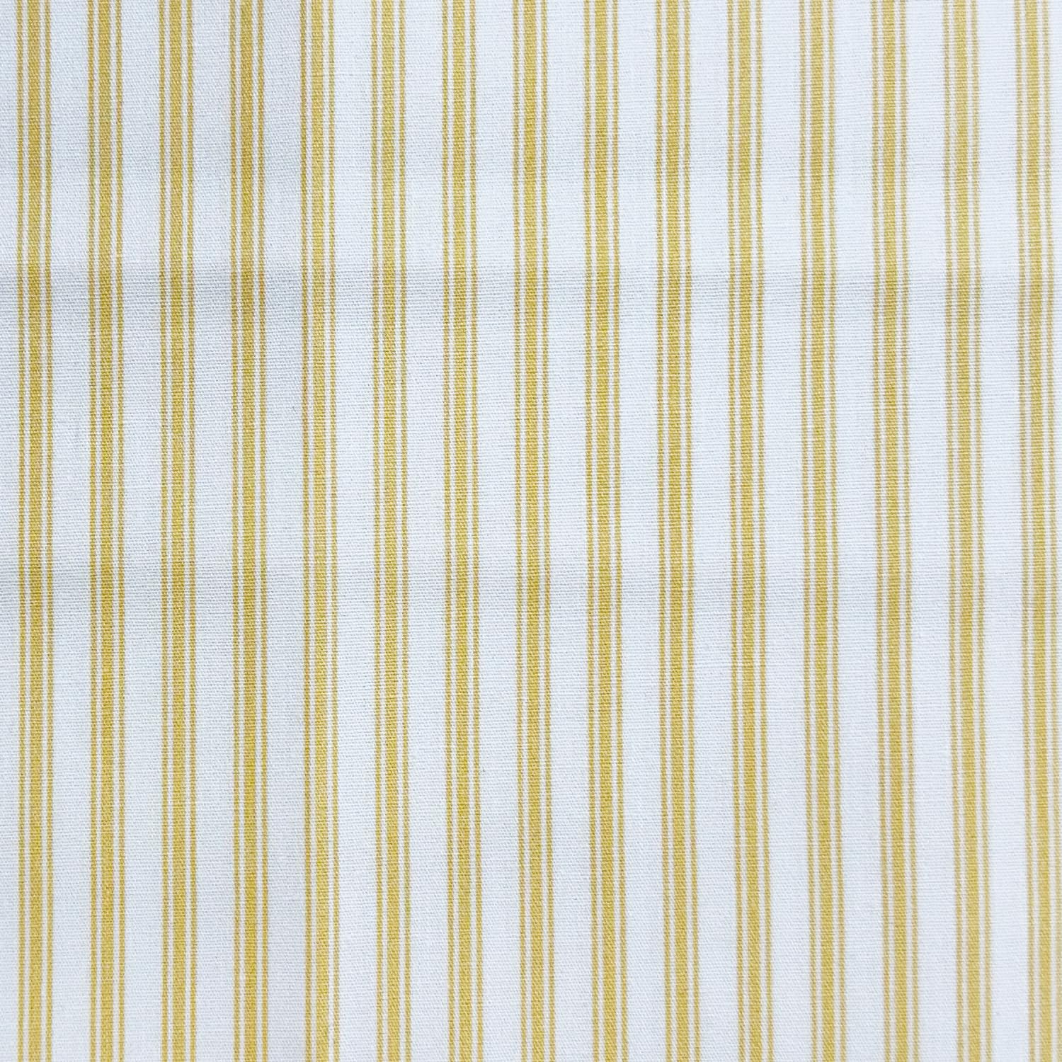 Cotton Fabric - Yellow & Ivory Ticking Stripe - Craft Fabric Material Metre