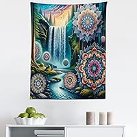 Vista 164 de Ambesonne Tapiz hawaiano, Costa Na Pali en la isla de Kauai en Hawái, día soleado, horizonte de montaña, colgante de pared para dormitorio, sala