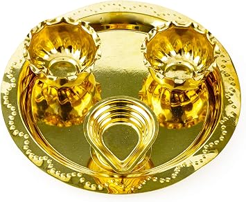 Spillbox Traditional Brass Puja | Pooja Thali | Arati | Arathi | Arthi | Arti | Arathi | Bartan Thambulam Plate