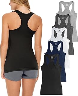 Women's 5 Pack Everyday Flowy Burnout Racer Back Active Workout Tank Tops
