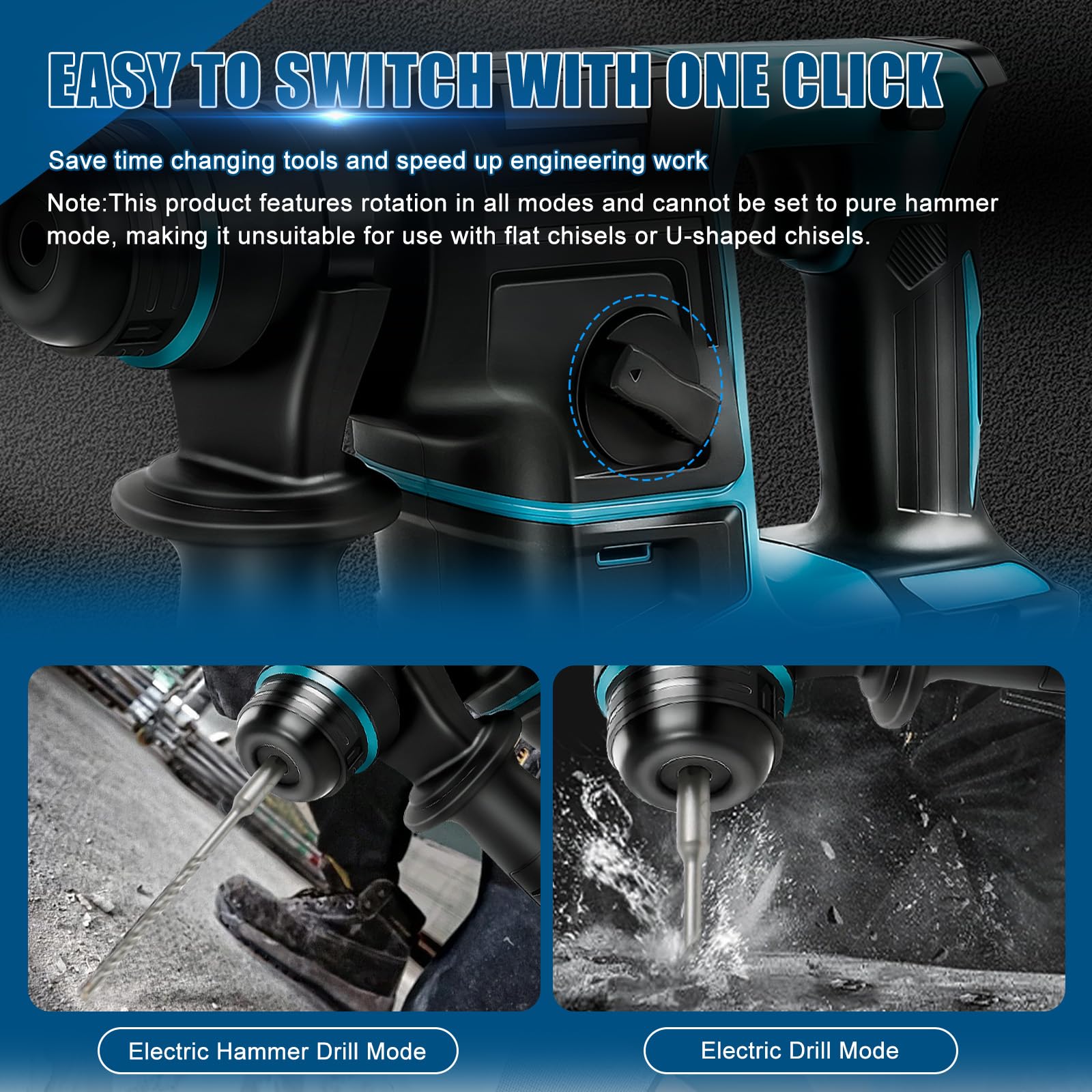 Professional 18V System Akku Bohrhammer für Makita BL-Serie | Akku-Kombihammer, ohne Akkus und Ladegerät