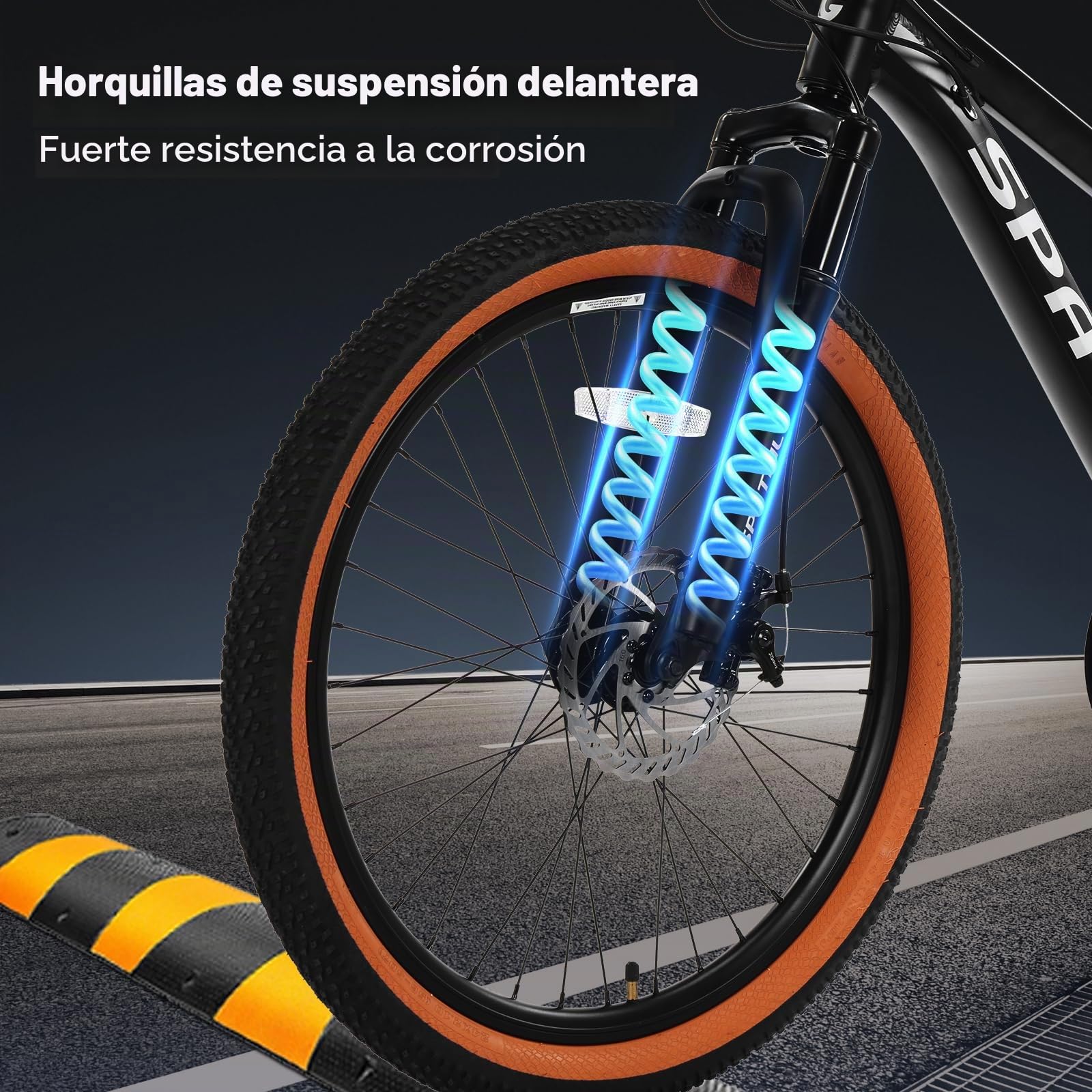 SPATIAL MTB Bicicleta de Montaña para Adultos y Jóvenes - 29/27,5/26/24 Pulgadas, 8/21 Velocidades, Frenos de Disco Mecánicos Dobles, Cuadro de Aluminio, Suspensión Delantera, Asiento Ajustable