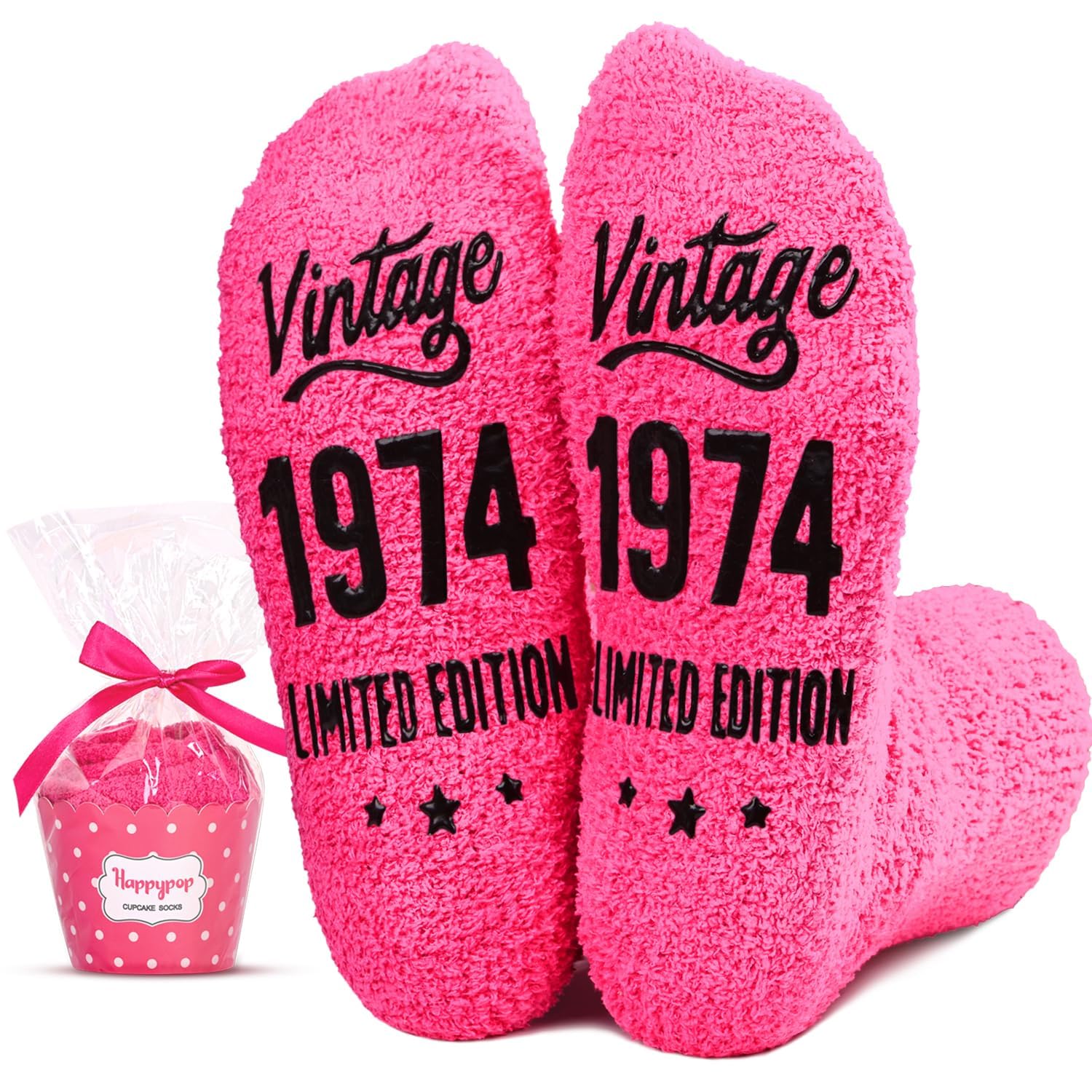 HAPPYPOP 55th 60th Birthday Gifts for Women - Socks for Mom Grandmother, Gifts for Senior 51 52 53 54 55 56 57 58 59 60 Women