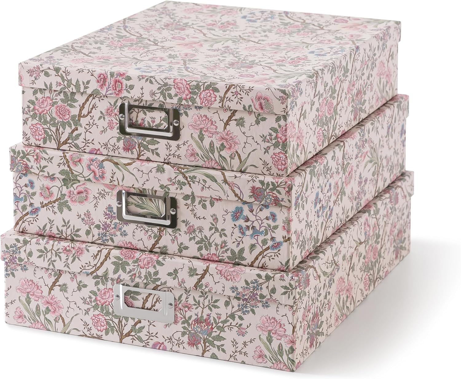 Soul & Lane Decorative Cardboard Storage Boxes With Lids for Home Décor, Set of 3 Nesting Black and White Photo Storage for Documents and Scrapbook Paper, Memory Boxes For Keepsakes