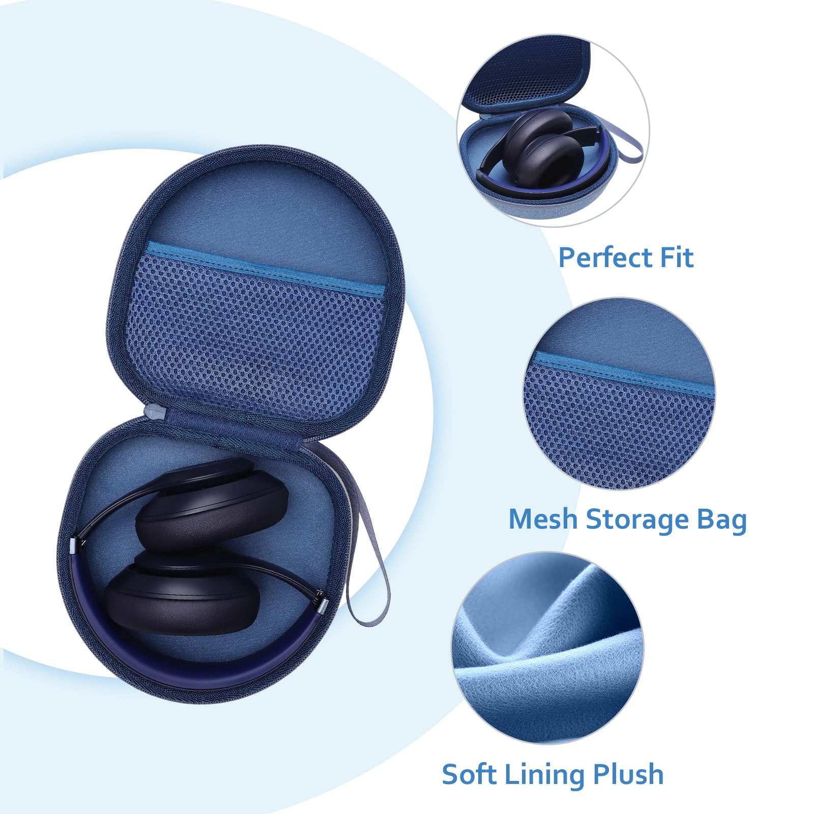 Étui de Protection pour Casque Bluetooth JBL Sony Bose Soundcore (Bleu)