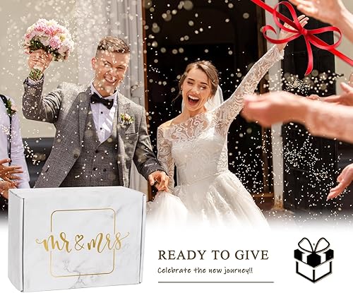 Miniatura 3 de Regalos de boda para pareja (juego de 11 piezas), cestas de compromiso geniales para recién casados, caja única de señor y señora para novia y