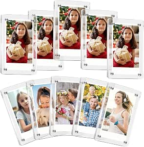 10-Pack Rainbow Gradient Acrylic Magnetic Frames For Fujifilm Instax Mini Photos - Fridge Frames