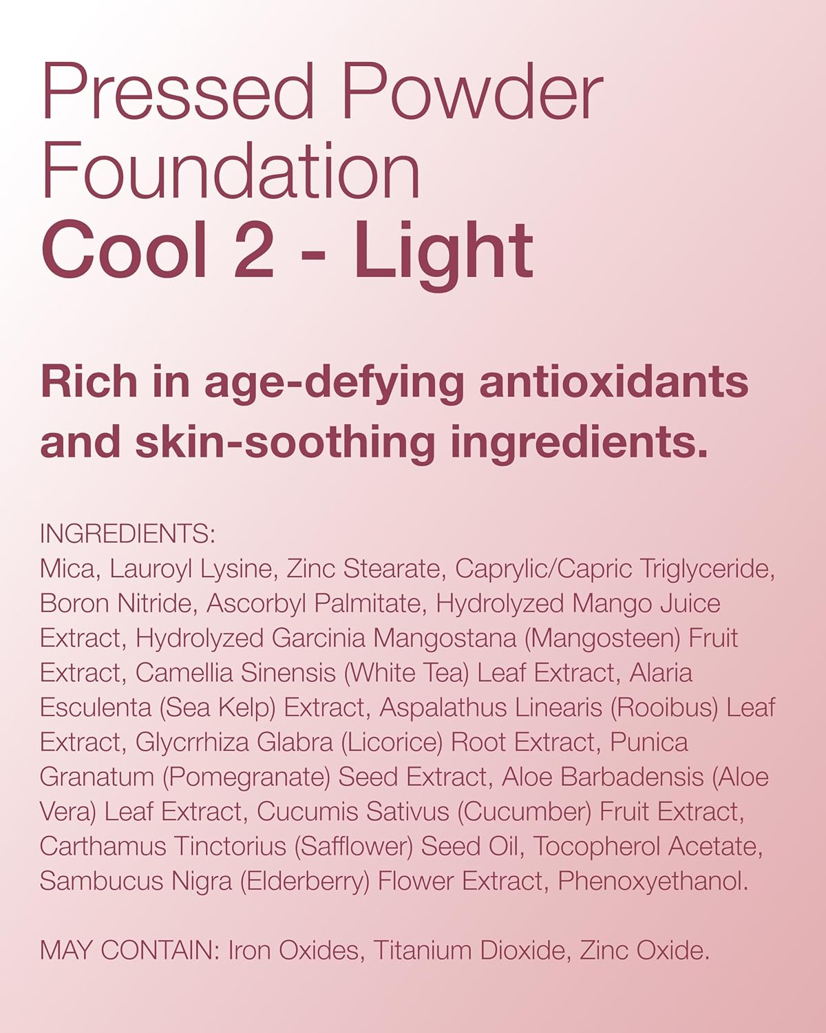 Mineral Fusion Pressed Powder Foundation - Matte Finish Face Powder for Fair-Medium Skin with Pink/Red Undertones - Age Defying Natural Makeup - Talc Free, Vegan, Hypoallergenic (Cool 2) - Image 9