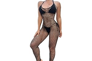 Womens Sexy Bodysuit Fishnet Tights Bodycon Jumpsuit Lingerie for Women