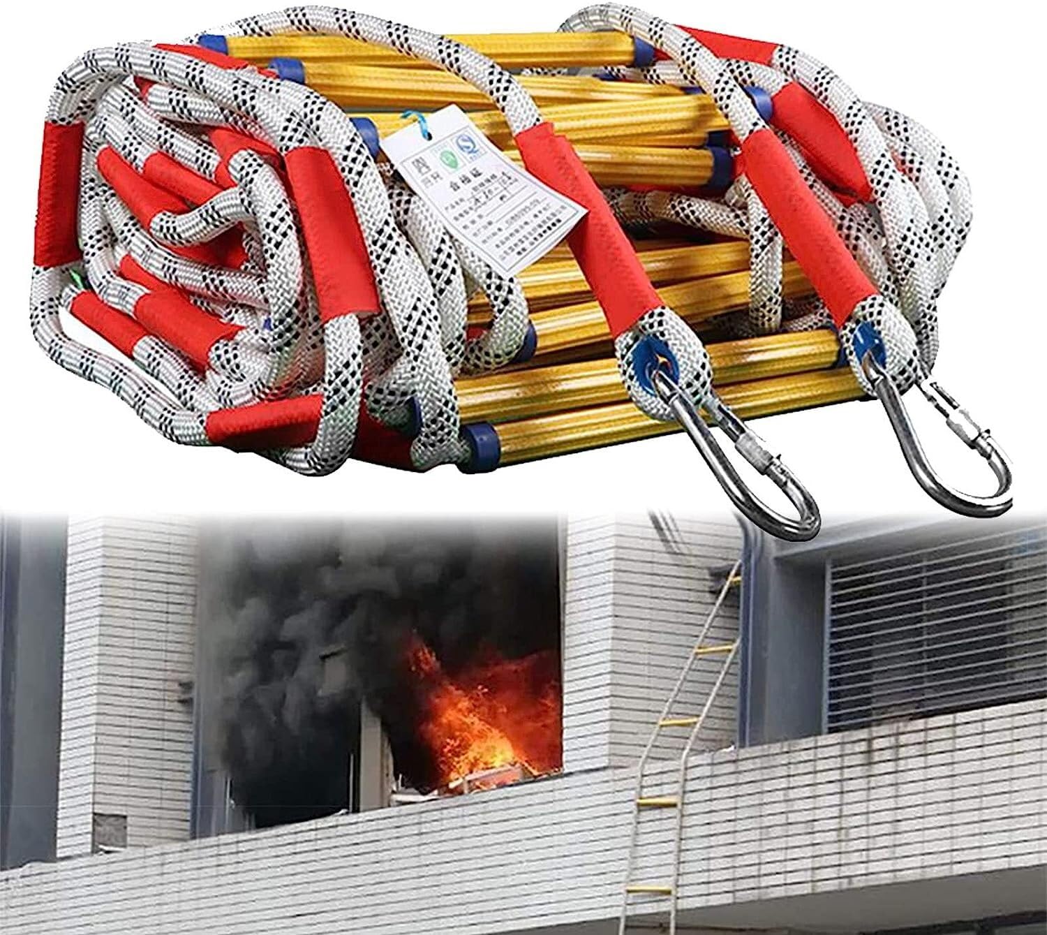 Window Ladder Fire Escape, 3-25M, Rescue, Used For Emergency Evacuation And Wall Maintenance Rope(39ft/12m)