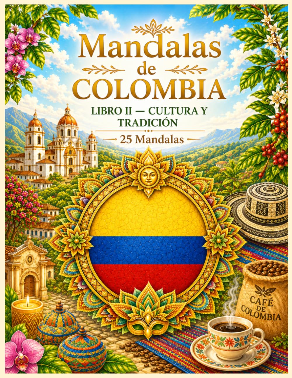 Mandalas de Colombia: Libro II – Cultura y Tradición | 25 Ilustraciones para Colorear Inspiradas en la Fauna, Flora y Patrimonio Cultural de Colombia (Sapientia Gal Country Lights Series)