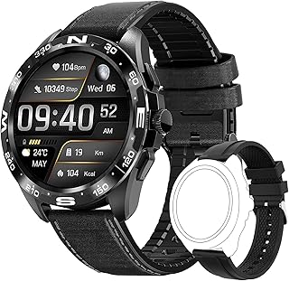 D&LE Smart Watch for Men with Answer and Make Calls, Fitness Tracker 1.32" Touch Screen Fitness Watch with Heart Rate Sleep Monitor, IP67 Waterproof Activity Trackers for iOS Android(Color:Black)