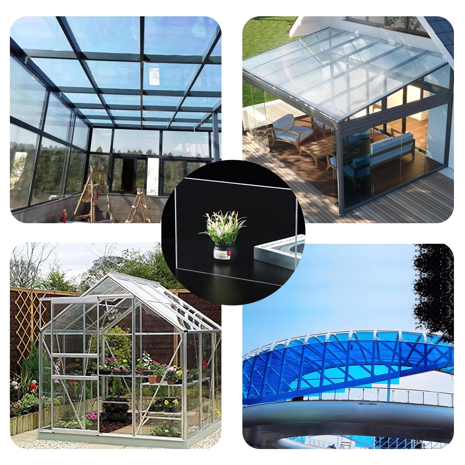 plancha metacrilato transparente(esp:1.2mm),paneles de policarbonato para invernaderos,Resistencia al calor,Excelente transmisión de luz,Protección UV,para ventanas de cobertizo,Vitrina