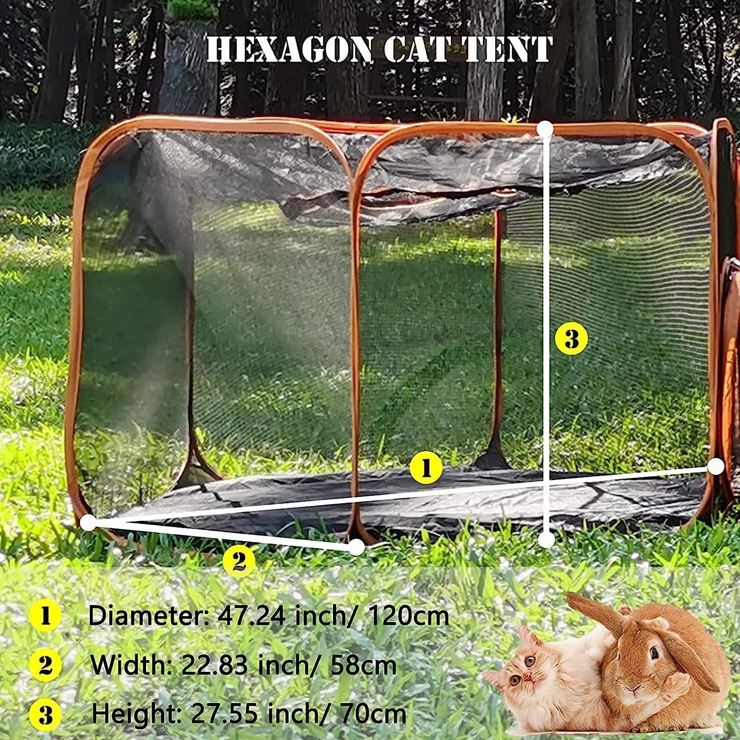 Túneles de juego grandes para gatos, conejos, hurones, corralito de juegos – Tienda de campaña portátil de malla desplegable para gatos al aire libre, casa de juegos para mascotas, diversión para tu