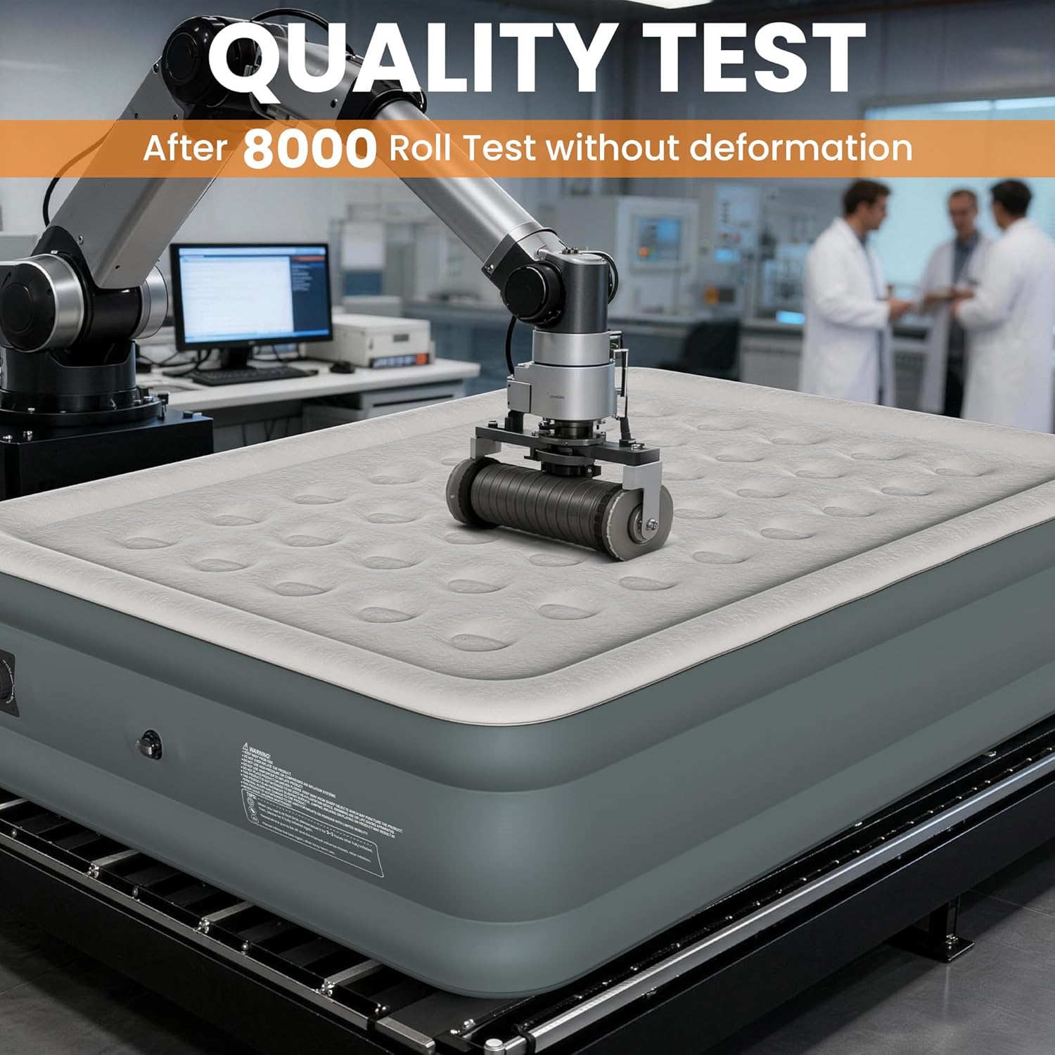 Queen Air Mattress with Built-in Pump, 18 Raised Inflatable Air Mattress, 800 lbs Max Honeycomb Comfortable Air Bed with Storage Bag, for Camping, Home and Guest Use