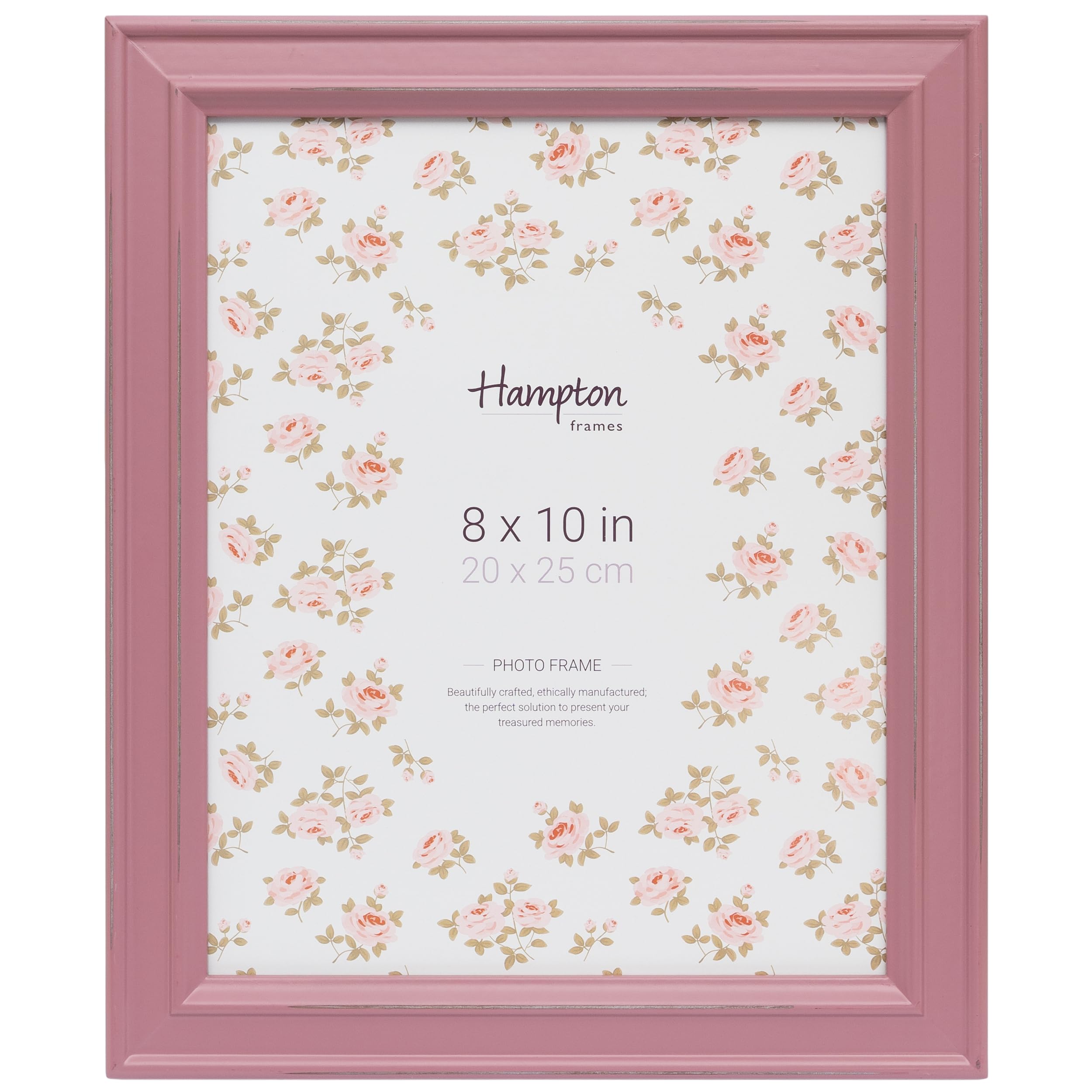 Hampton Frames Pink Paloma 8X10 (20X25cm) Rectangular Picture Photo Frame Glass Aperture Pal301980p