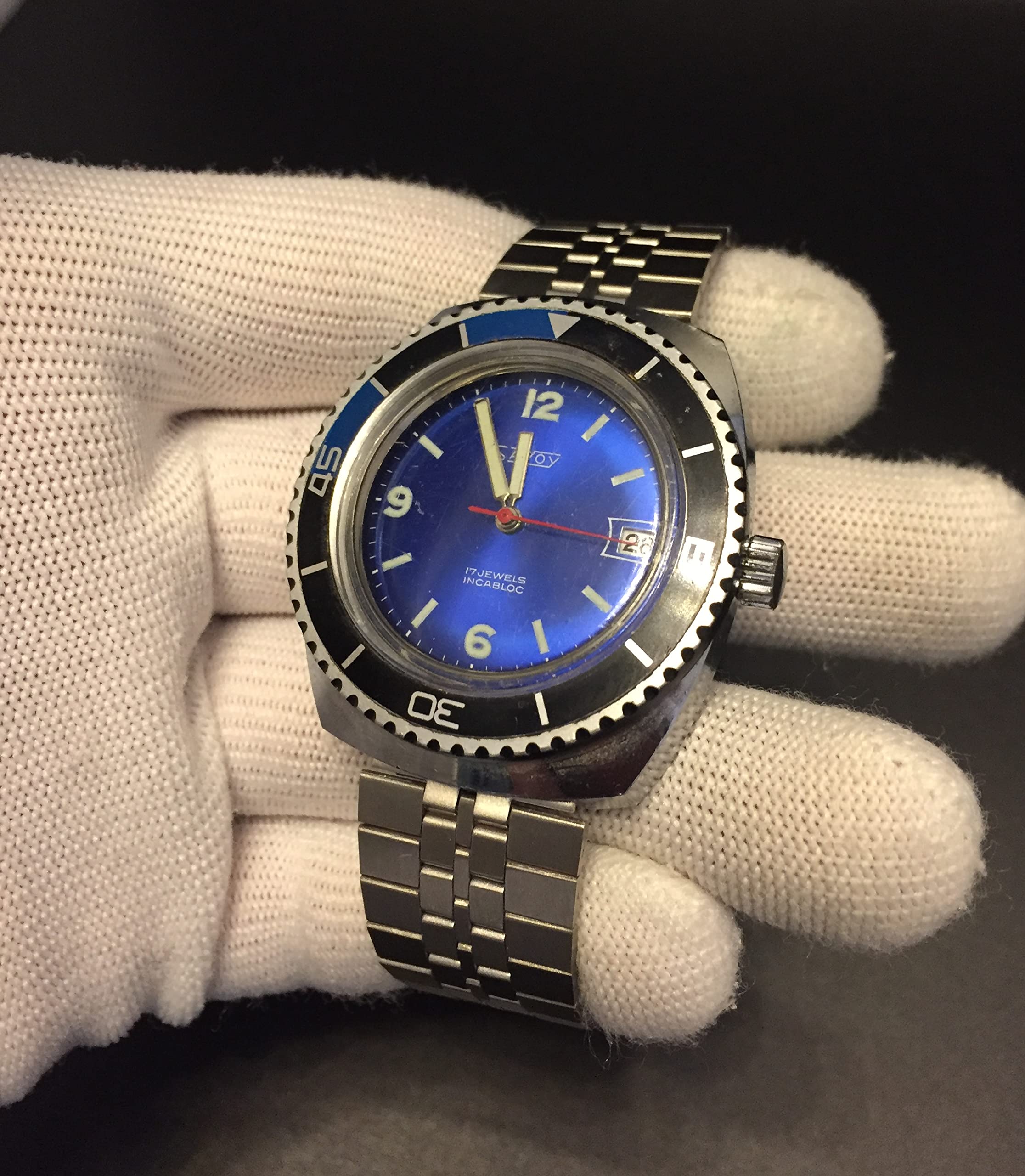 Bracelet Montre en Acier Inoxydable 18mm pour Homme Compatible avec Omega Tag Heuer New Old Stock 1960 1970 Armis Original Vintage Métallique Design Flat Link Terminal Droit Universel