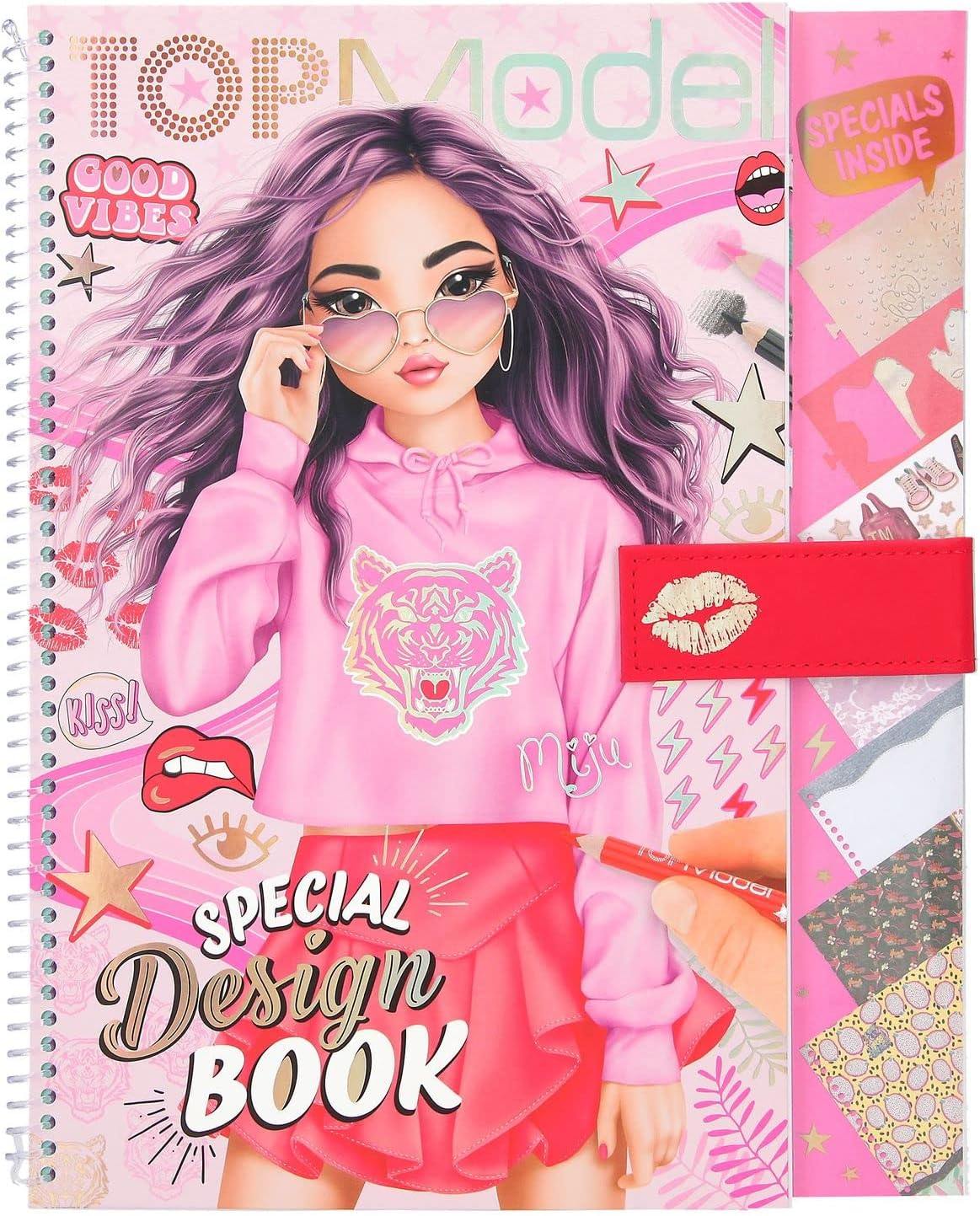 Depesche 11611 TOPModel - Colouring Book Special Design Book with Stencils, Pattern Sheet and Many Accessories, Approx. 29.5 x 23.7 x 1.5 cm