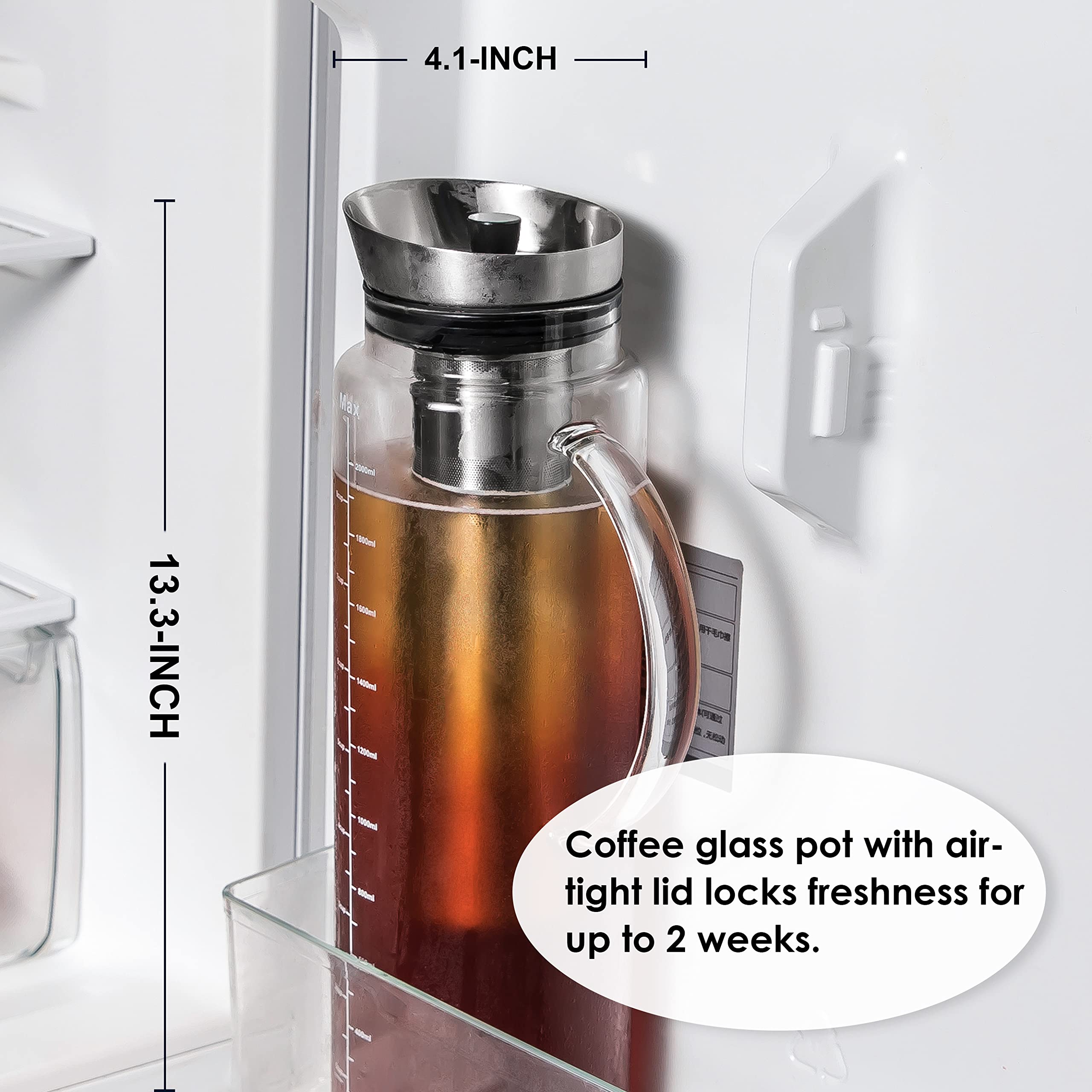 Aquach Cold Brew Coffee Iced Tea Maker & Fruit Pitcher Large Capacity
