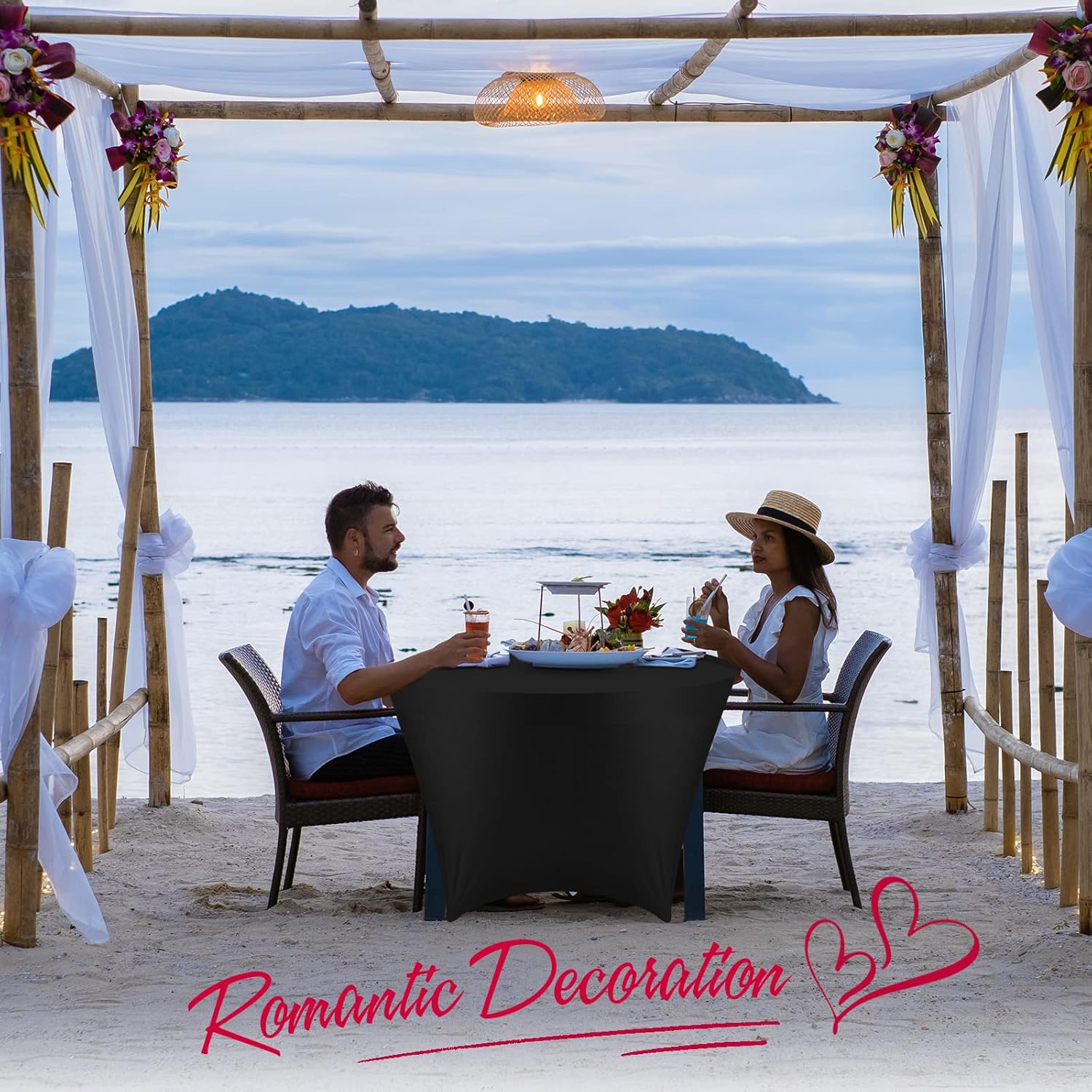 5 FT Round Stretch Tablecloth Machine Washable 60 Inch Spandex Tablecloth Elastic Fitted Round Table Cover for Wedding Reception Restaurant Party Bar Banquet Event, Thickness 160gsm (Black, 6 Pcs)