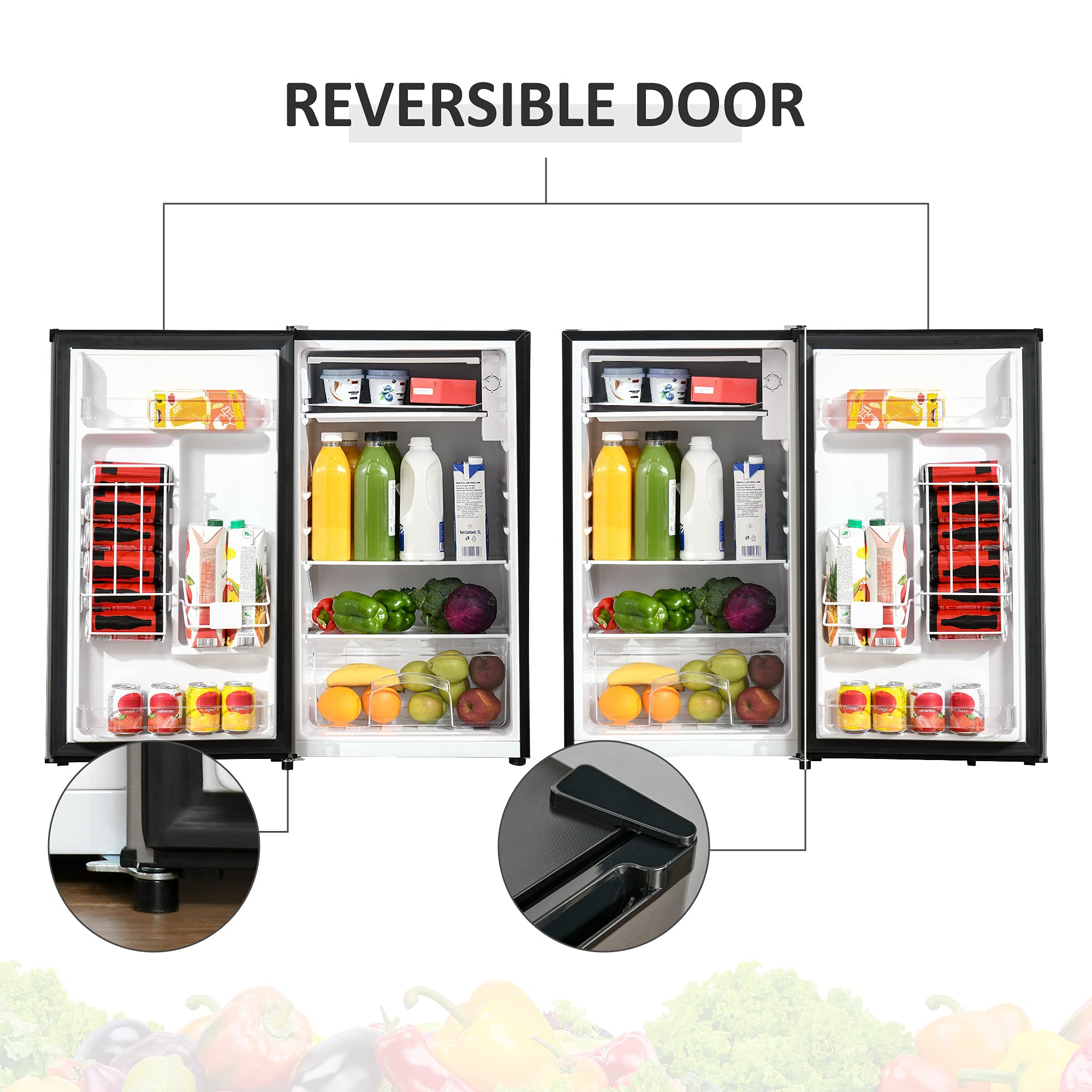 Buy Mini Fridge with Freezer, Compact Mini Refrigerator with 3