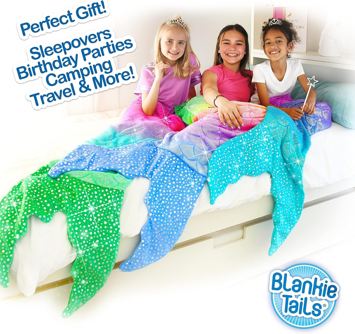 Amazon｜BONFUN キッズリバーシブルフランネル人魚のしっぽ