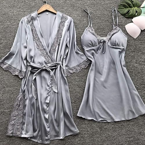 Miniatura 3 de Pijama de seda para mujer, conjunto de pijama sexy para mujer, pantalones cortos, vestidos de noche sexys para mujeres adultas, algodón