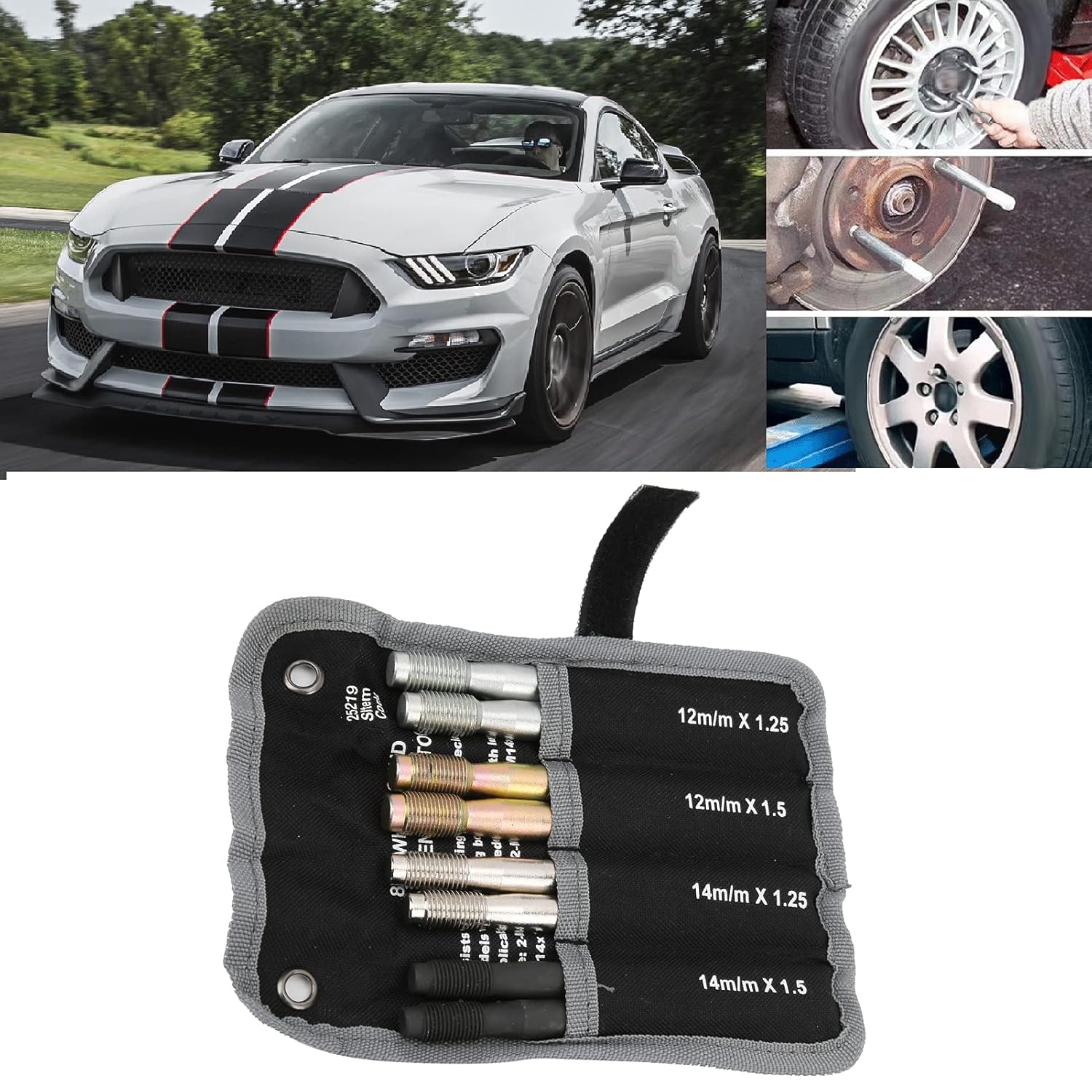 Wheel Alignment Pin,8PCS Wheel Stud Alignment Pin Steel Alloy Fixing Positioning Tools M14x1.5/1.25 M12x1.5/1.25 for Most Autos