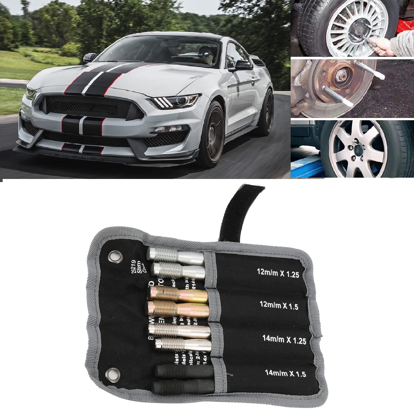 wheel alignment pin, 8PCS Wheel Stud Alignment Pin Steel Alloy Fixing Positioning Tools M14x1.5/1.25 M12x1.5/1.25 Set 8pcs Car M14x1.5 1.25 M12x1.5 for Most Autos