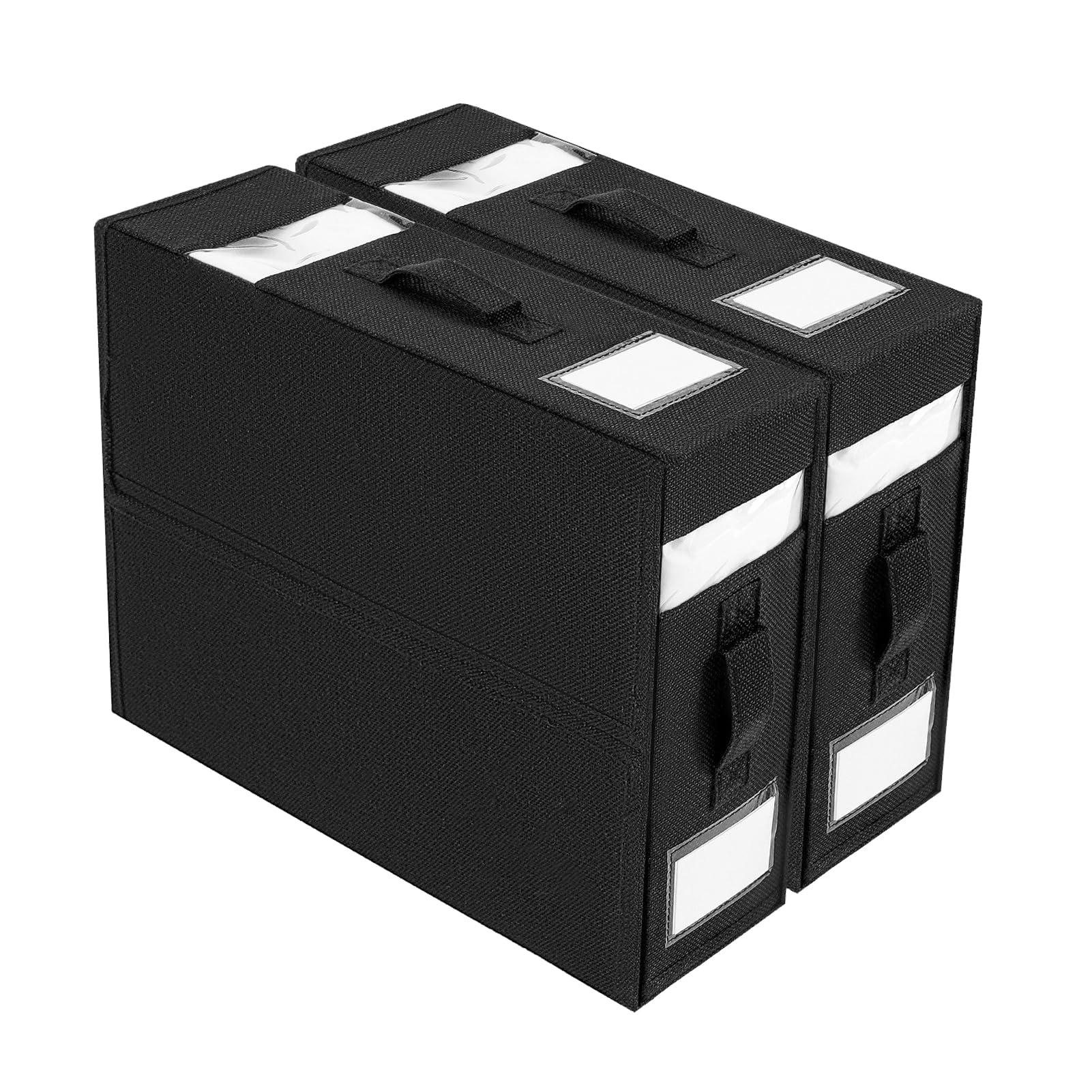 Bed Sheet Organizer for Closet, Bed Sheet Storage, Under Bed Storage Containers, Closet Organizers and Storage, Foldable Storage Box for Bedding Sheets, Covers and Pillowcases(Black-2)