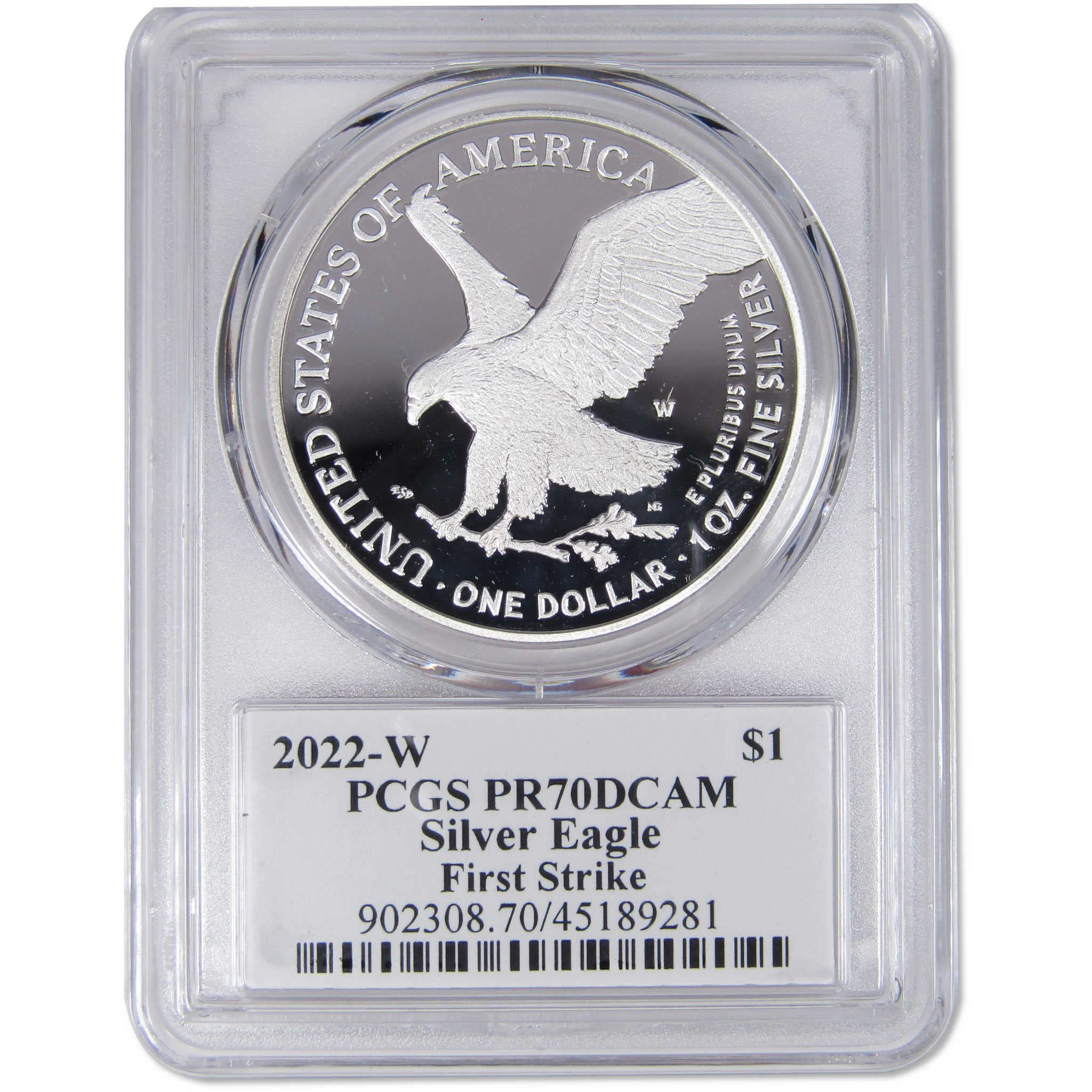 【最高鑑定】2022-W アメリカ イーグル銀貨 PCGS PR70 DCAM 2022 W American Silver Eagle PR 70 DCAM PCGS First Strike SKU