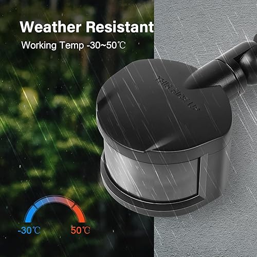 Miniatura 6 de Sensor de movimiento, detector de movimiento de repuesto de 180 grados, tiempo ajustable y sensibilidad de detección de hasta 60 pies, 3 modos de