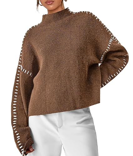 PRETTYGARDEN Women's Chunky Knit Sweaters 2025 Fall Long Sleeve Mock