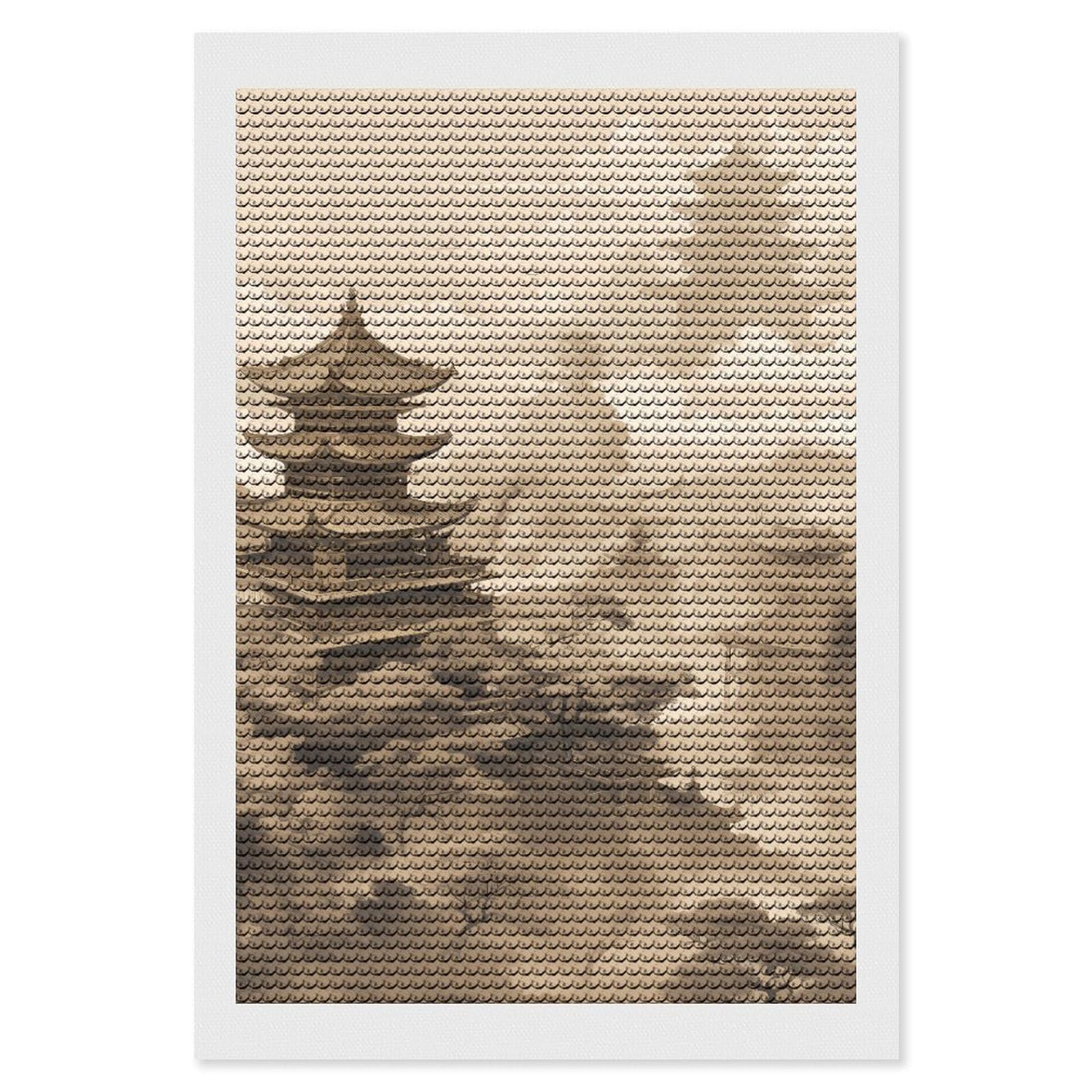 NONHAI Diamond Painting Kits for Adults - DIY Diamond Art Kits for Beginners - Full 5D Paint Drill Diamond Dots Paintings- Ancient Architecture Diamonds Pictures Gem Art and Craft Wall Decor 8"x12"