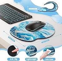 Vista 3 de Alfombrilla de mouse con reposamuñecas, alfombrilla de mouse ergonómica con soporte para la muñeca, alfombrilla de mouse para aliviar el dolor