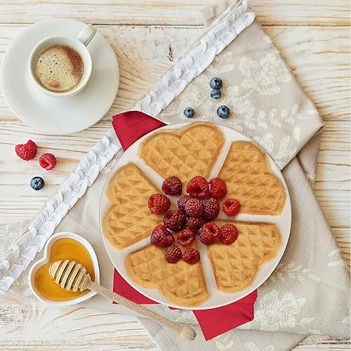 Miniatura 2 de Wafflera de 7 pulgadas antiadherente, plancha para waffles rellenos de 700W, control de dorado ajustable, horneador eléctrico hace waffles gruesos y