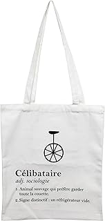 La Chaise Longue - Borsa tote bag in cotone con definizione, colore: bianco Célibataire