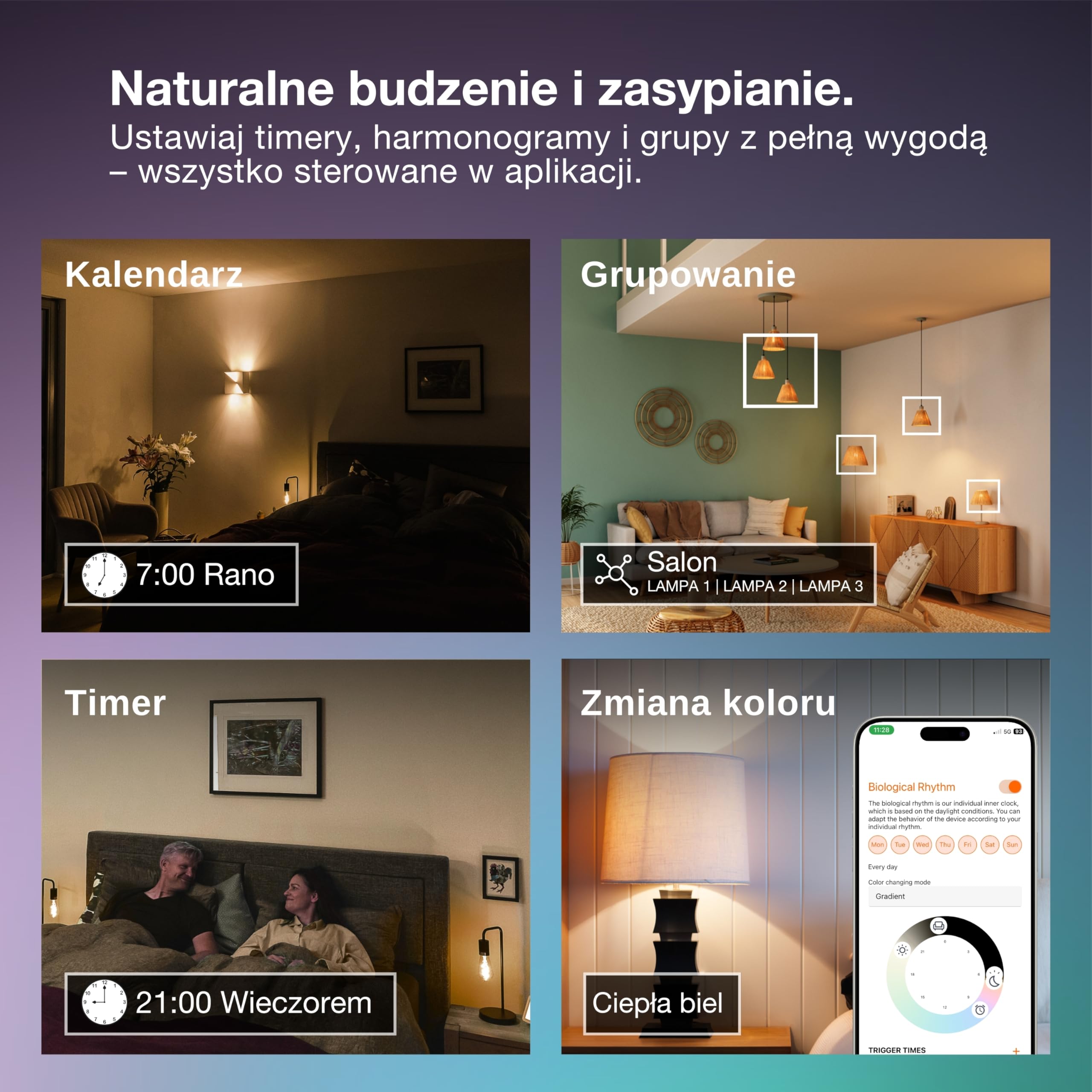 OSRAM SMART+ RGB lampa Globe, Matter przez Wi-Fi, 2 szt., E27, 5W, 16 mln kolorów, 2700–6500K, współpracuje z Alexa, Google, Apple